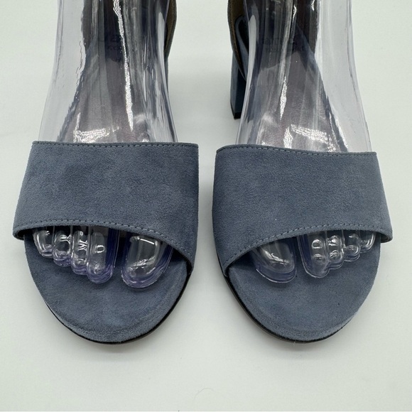 Jana Slate Blue Suede Block Heel Open Toe Ankle Strap Heels Size EU 37 H - Picture 3 of 13